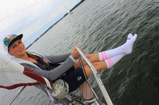 Skarpetki sportowe / podkolanówki ZAYE różowe MAD Socks