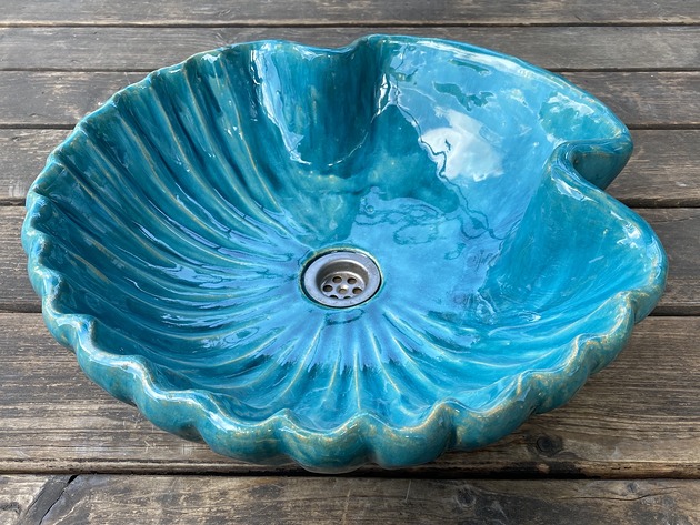 umywalki UM20 Umywalka ceramiczna turkusowa muszla