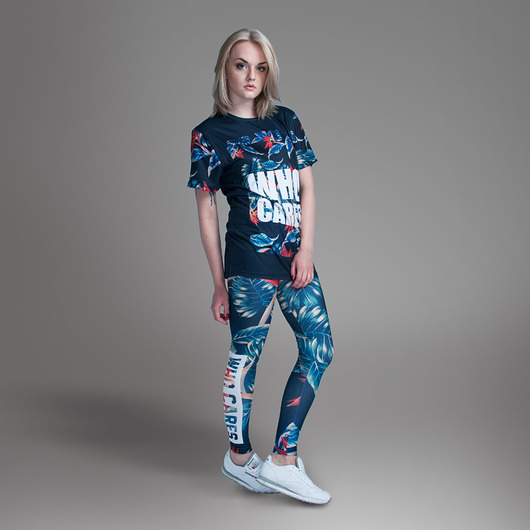    LEGGINGS TROPICAL who cares  WhoCares