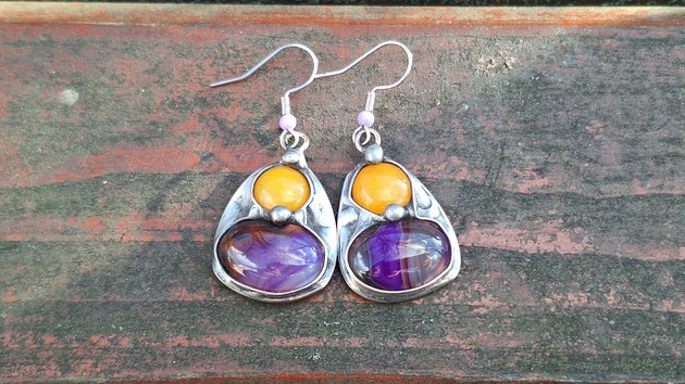 kolczyki z kamieniami Kolczyki Kolorowe