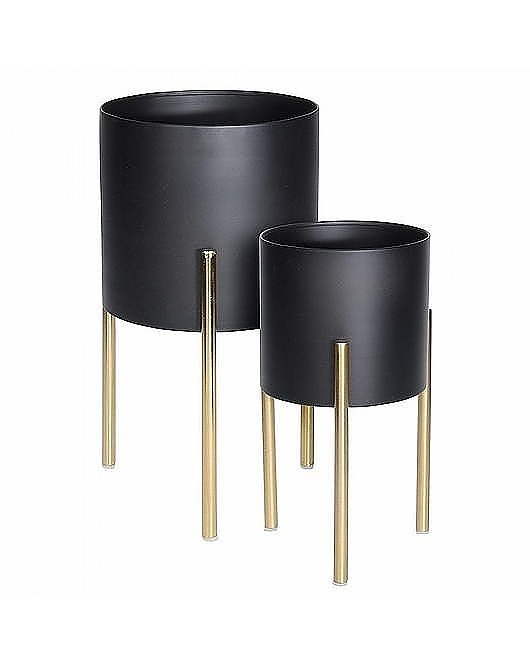 Kwietnik Metalowy 2 szt. Osłonka Koke Czarna MIA home
