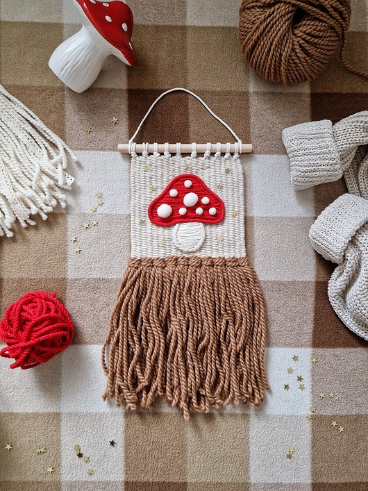makramy Makatka muchomorek, grzybek