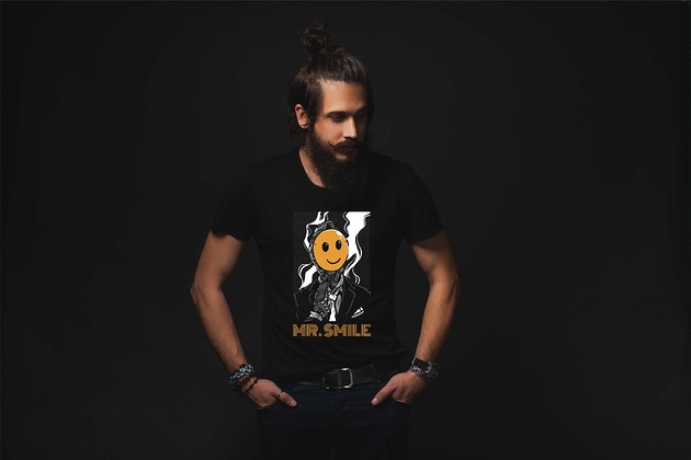 Koszulka organiczna z nadrukiem Mr. smile ART ORGANIC