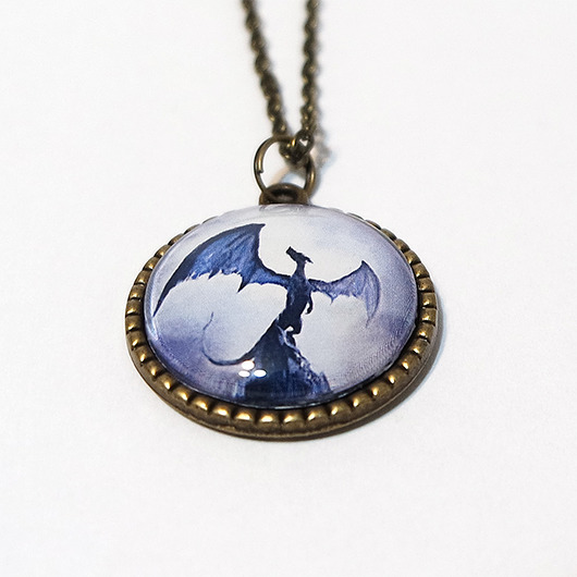 wisiory Medalion, naszyjnik - Smok cienia - brąz