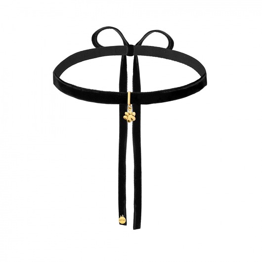 Czarny choker ze złotą łapką SOTHO