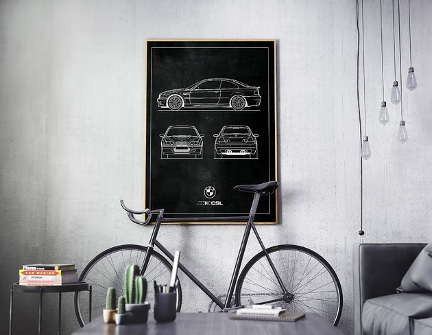 Plakat Legendy Motoryzacji - BMW M3 CSL Peszkowski Graphic