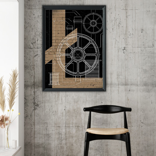 plakaty Plakat Industrial Circle in Black