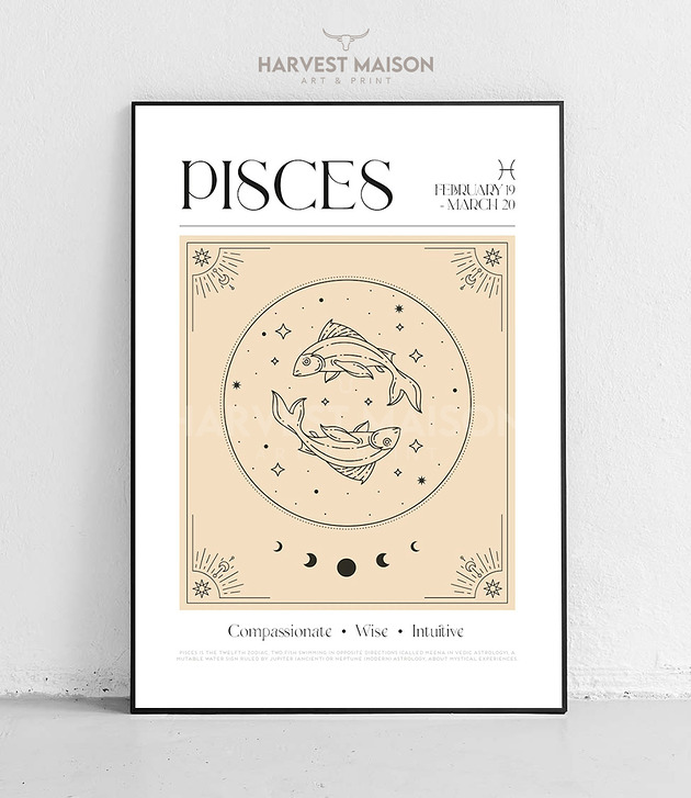 plakaty Plakat Znak Zodiaku Mystical Art Ryby Prezent Dla Niej