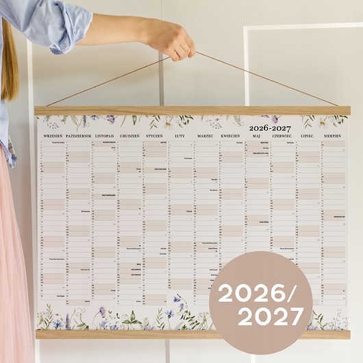 kalendarze i plannery Planer szkolny 2026/2027 ścienny - Święta, Niedz. Handlowe 70x100