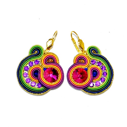 kolczyki soutache Sutaszowe kolczyki ROSE