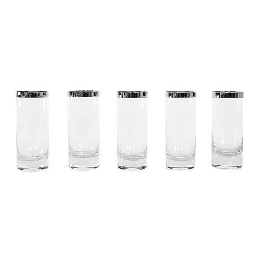 szklanki i kieliszki Zestaw szklanek, styl Hollywood Regency, lata 70, produkcja: Włochy