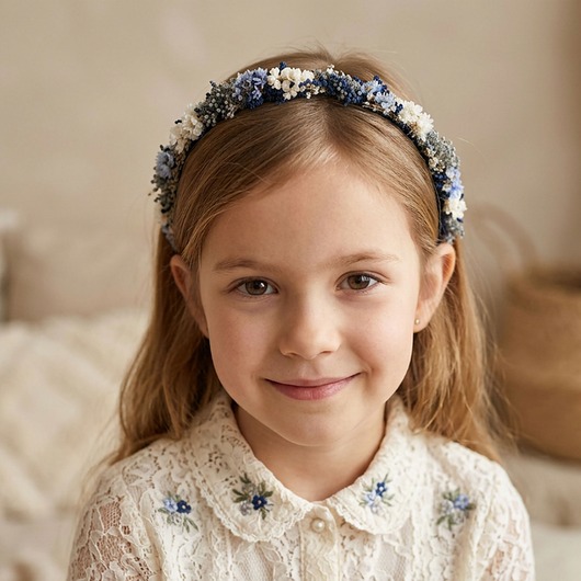 wianki komunijne Opaska z naturalnych suszonych kwiatów