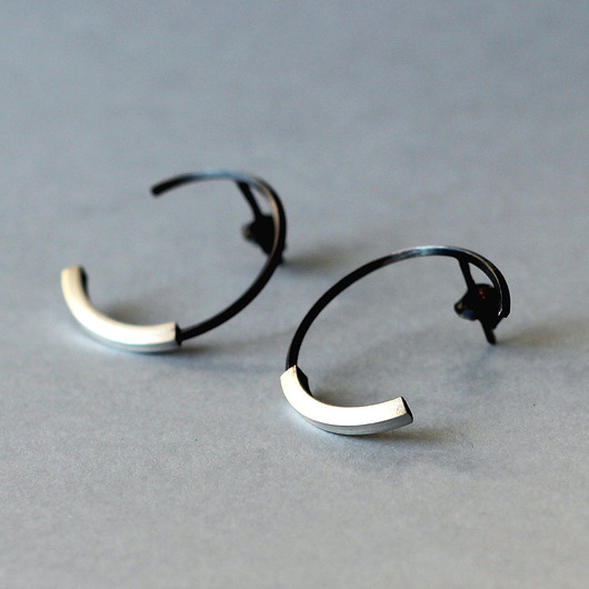 kolczyki wire wrapping Srebrne minimalistyczne kolczyki koła otwarte