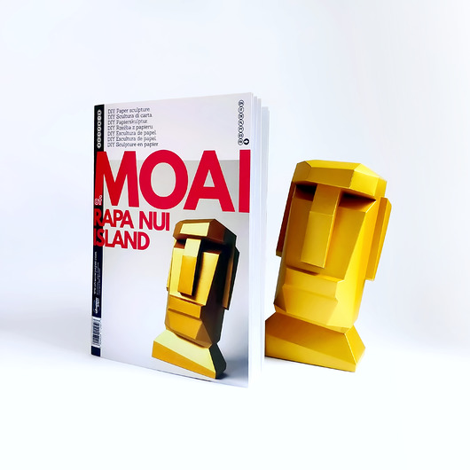 figurki i rzeźby Papierowa rzeźba DIY Moai. Zeszyt z częściami do budowy rzeźby po numerach.