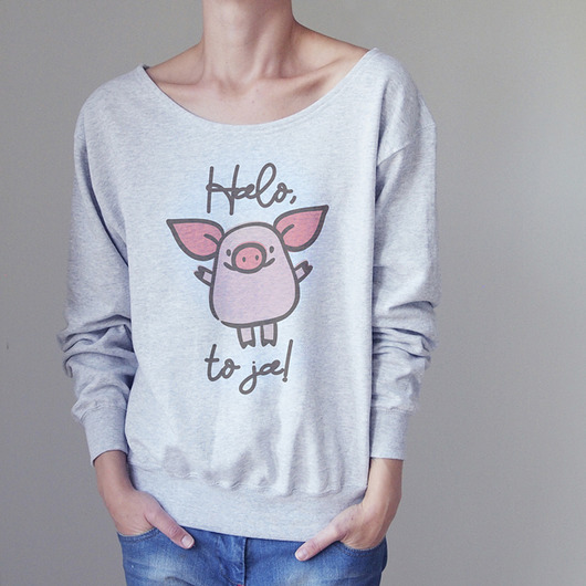 Halo to ja Szara gruba bluza Oversize Z ONE MUG A DAY