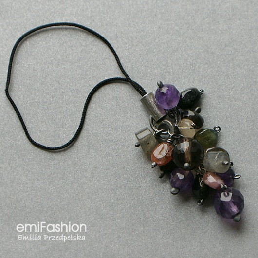 Turmalin, Labradoryt, Ametyst, Kwarc - brelok MAREMI Jewelry
