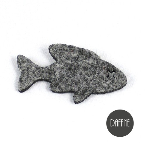 Broszka Gray Felt Fish by Daffne LOVINA PRINTS