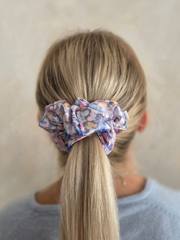 gumki do włosów Gumka jedwabna, scrunchie, wild pastel watercolor MAXI