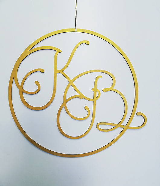 Inicjały w kole 75 cm JJ Studio