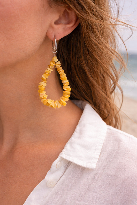 kolczyki z kamieniami Kolczyki z bursztynu bałtyckiego - Kolczyki bursztynowe - Bursztyn bałtycki