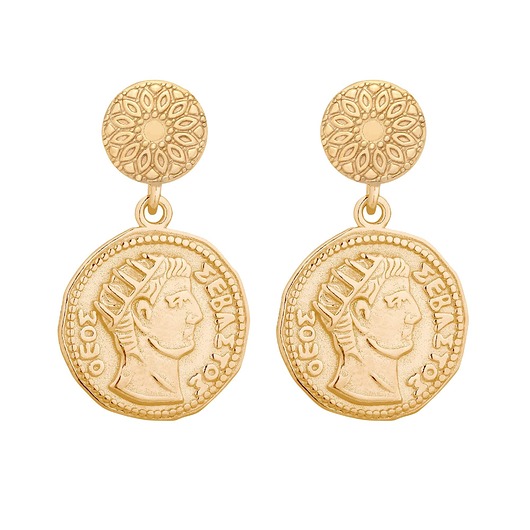 kolczyki pozłacane Złote kolczyki z monetami
