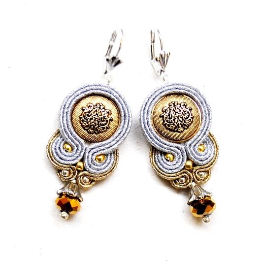kolczyki soutache Sutaszowe kolczyki GOLD