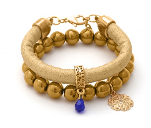 Golden strap & hematite with pendants. Lavoga