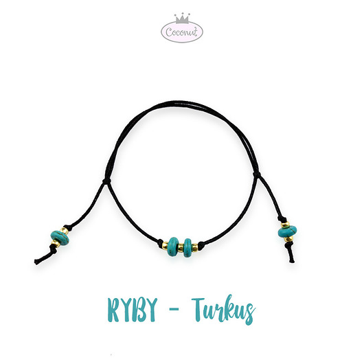 RYBY - znak zodiaku, bransoletka z turkusem COCONUT