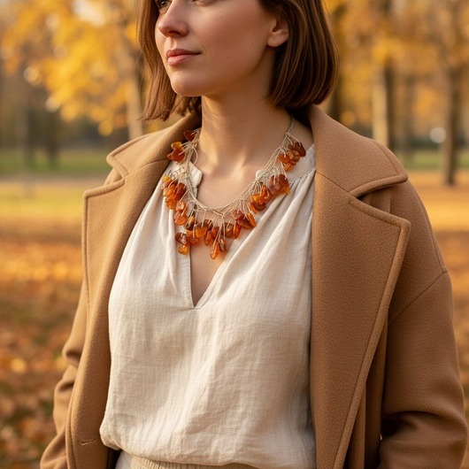 kolie Bałtycki bursztyn surowy naszyjnik unikat