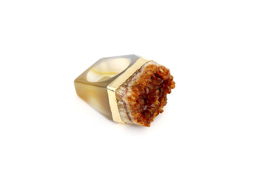 InspiRING High 1/4 Gold Cytryn Brazi Druse Jewelry
