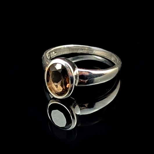 pierścionki srebrne Pierścionek subtelny kwarc dymny r.15