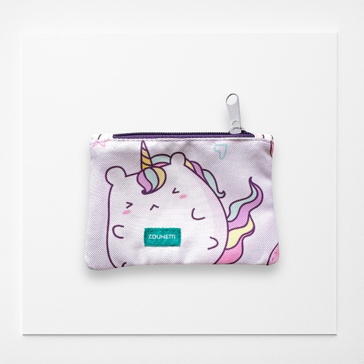 portfele damskie Portfelik mini - jednorożce tęcza lody
