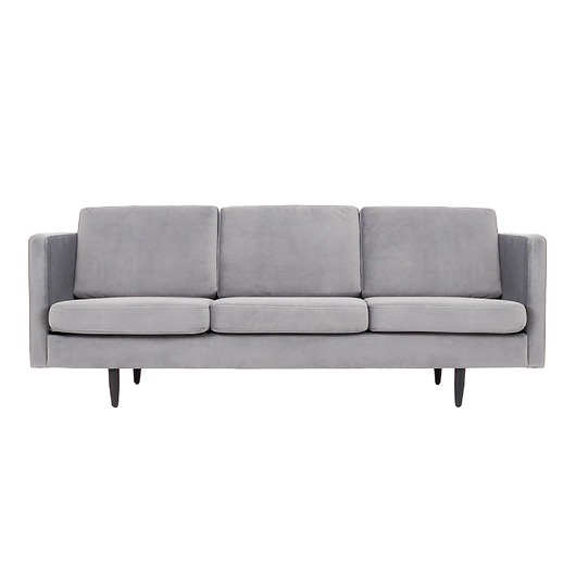 sofy i szezlongi Sofa ALTA srebrny welur, skandynawski design