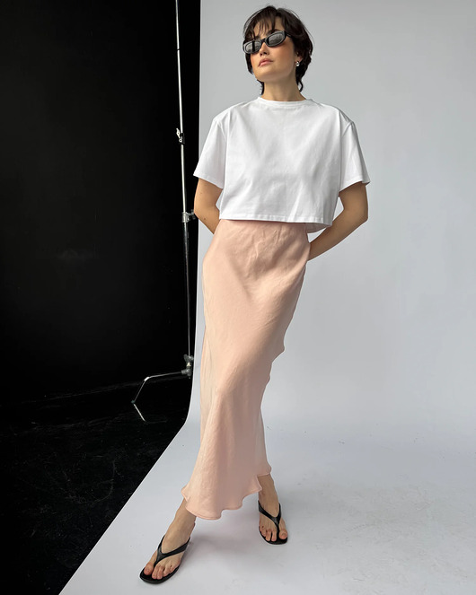 spódnice midi Spódnica Melody midi soft pink