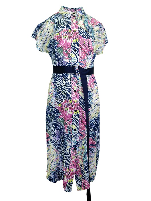 sukienki midi damskie Sukienka z autorskim drukiem