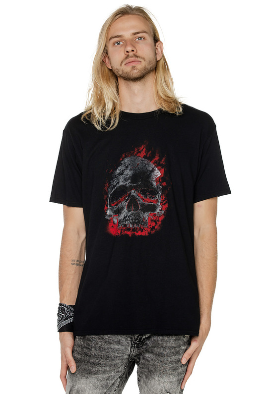 t-shirty męskie T-shirt męski UNDERWORLD Skull in fire
