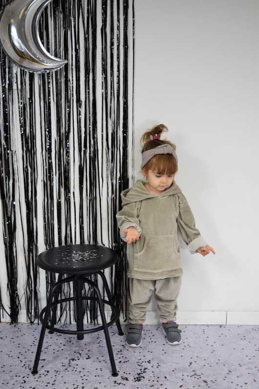 Baggy Velvet Beige Dzianinowe