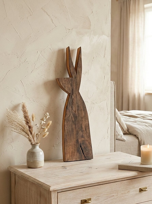 ozdoby wielkanocne Wielkanocny Zając Drewniane Ozdoby w Stylu Rustykalnym