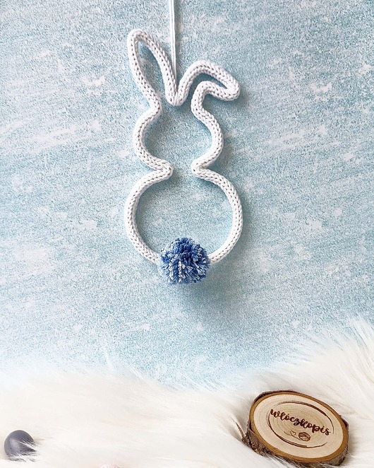 ozdoby wielkanocne Zajączek z pomponikiem