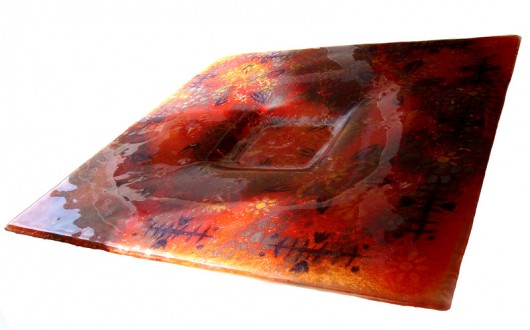 patera DIABELSKA CZERWIEŃ Borowska Glass Design