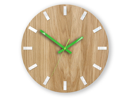 Zegar  ścienny Simple White_green 33,5cm ModernClock
