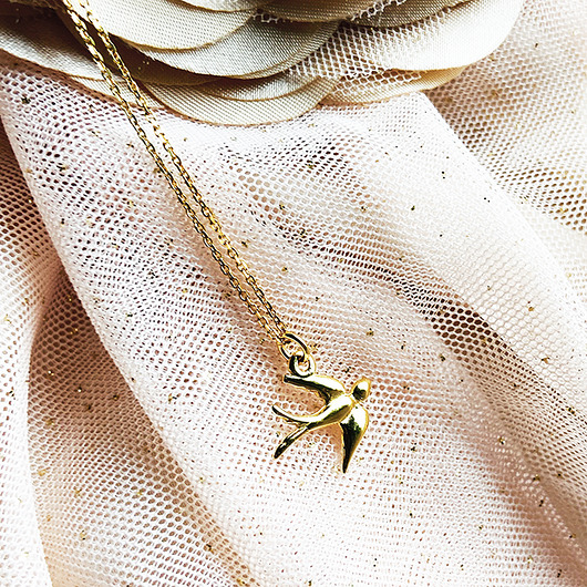 złote naszyjniki Naszyjnk z jaskółką, złota jaskółka