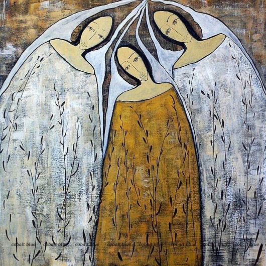 ANIOŁY  BIELE & OCHRA   cobalt