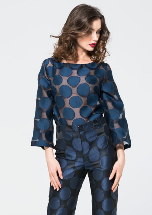 bluzki z długim rękawem damskie Bluzka w grochy