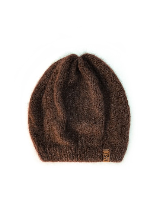 czapki damskie Ciemno brązowa lekka czapka beret