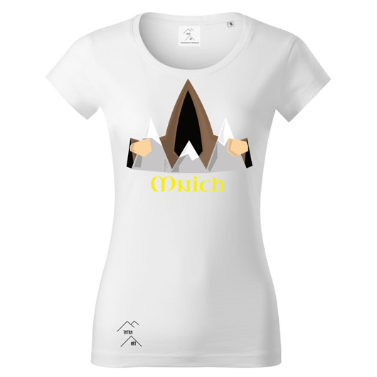 t-shirt damskie Mnich grafika by Szymon Rabiasz white