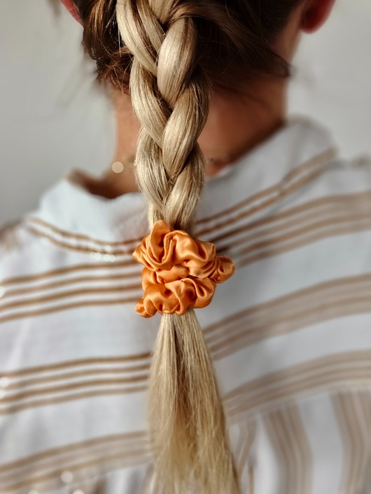 gumki do włosów Gumka jedwabna, scrunchie, frotka sweet apricot MINI
