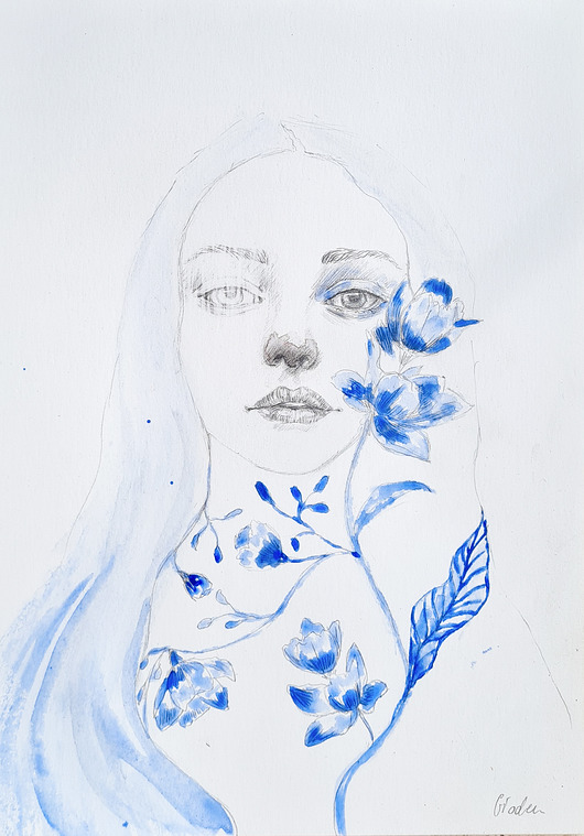 grafiki i ilustracje Ilustracja  Navy girl VIII