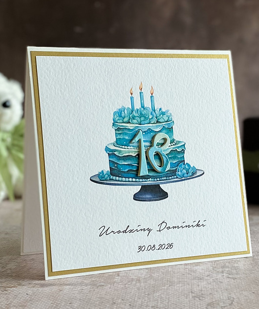 kartki scrapbooking Kartka urodzinowa z kopertą prezentową, BH 31