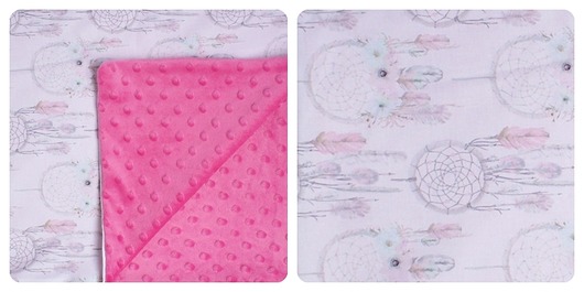 Komplet -kocyk i poduszka - Łapacze snów Owl on cotton